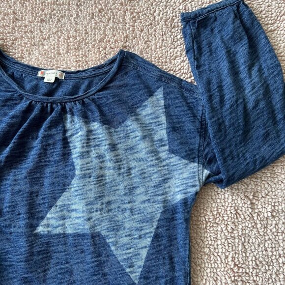 Crewcuts Indigo Blue Stars 100% Cotton LS Top Girls Size 12 - Picture 3 of 6